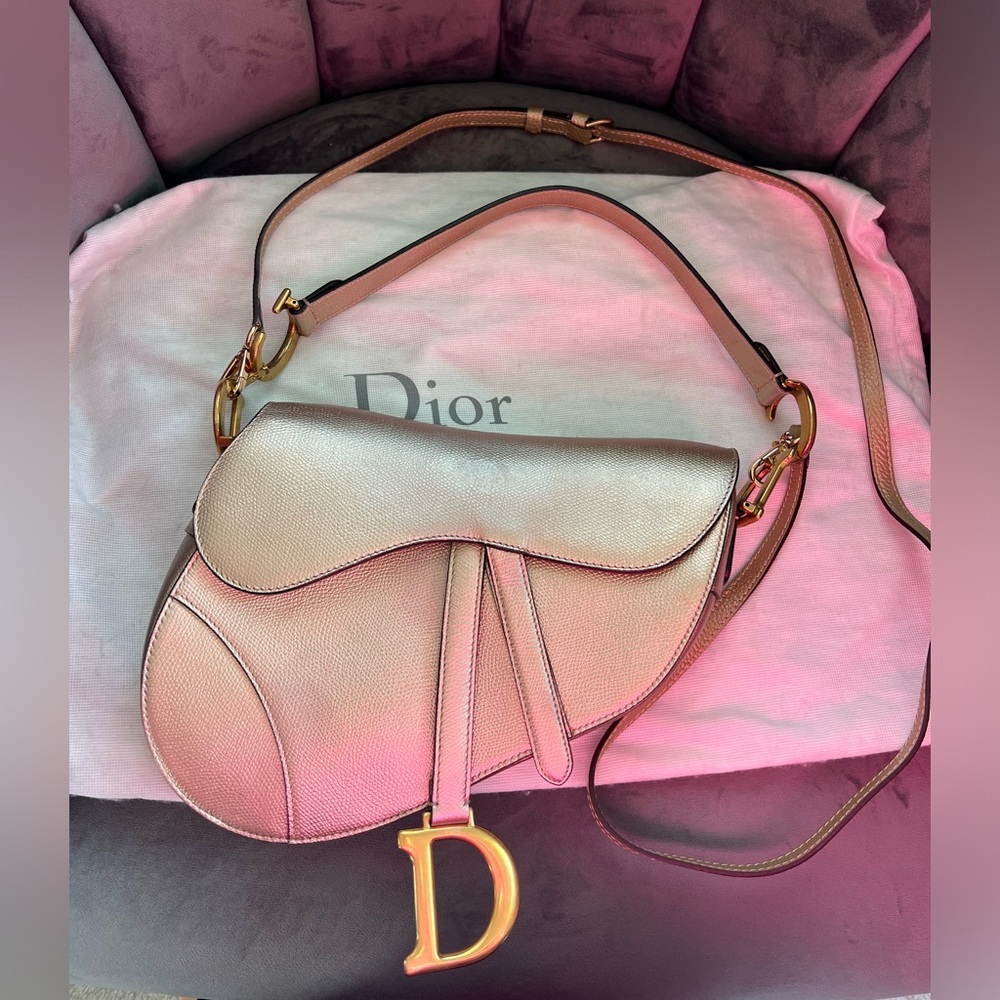 Dior saddle bag ultra rare champagne gold
